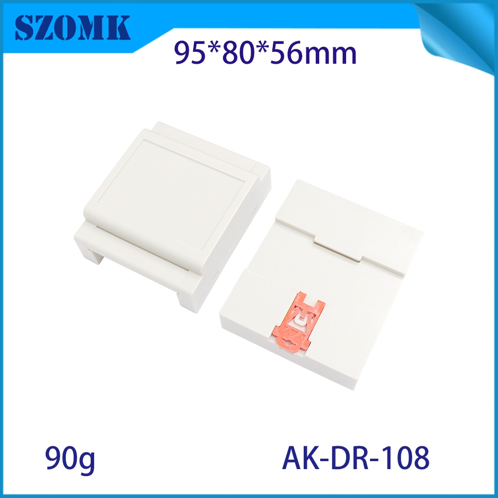 95*80*56mm AK-DR-108 전기 PLC 제어 상자 플라스틱 ABS DIN 레일 인클로저