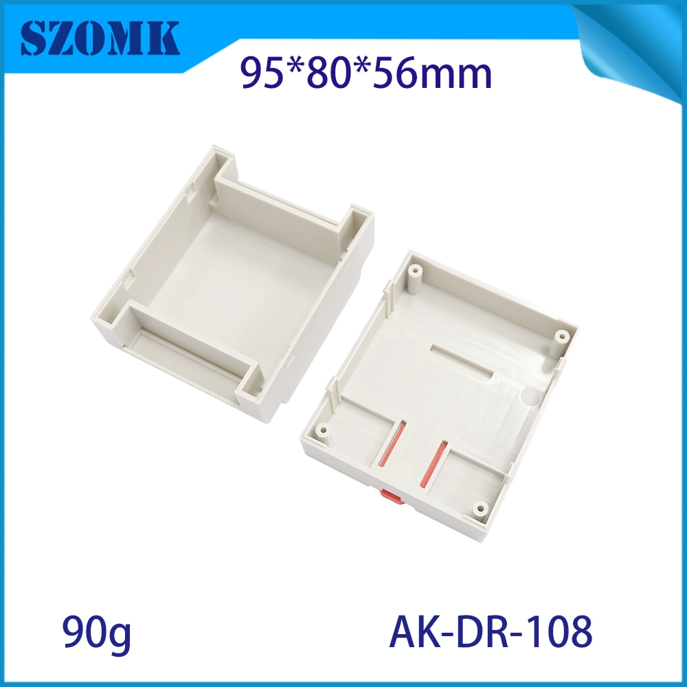 95*80*56mm AK-DR-108 전기 PLC 제어 상자 플라스틱 ABS DIN 레일 인클로저