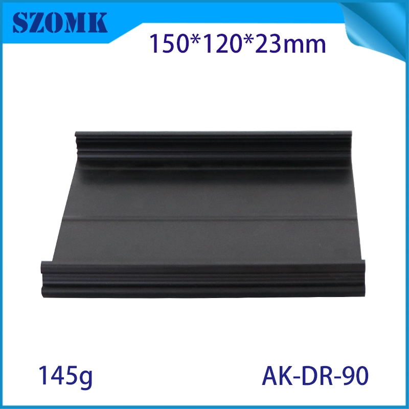 150 * 108 mm AK-DR-90 Black Vertical Din Rail PVC Tray Mountting Feet Pa Loing Pièces pour PCB Din Rail Installation