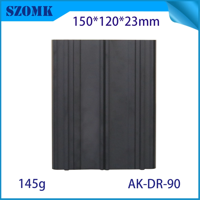150 * 108 mm AK-DR-90 Black Vertical Din Rail PVC Tray Mountting Feet Pa Loing Pièces pour PCB Din Rail Installation