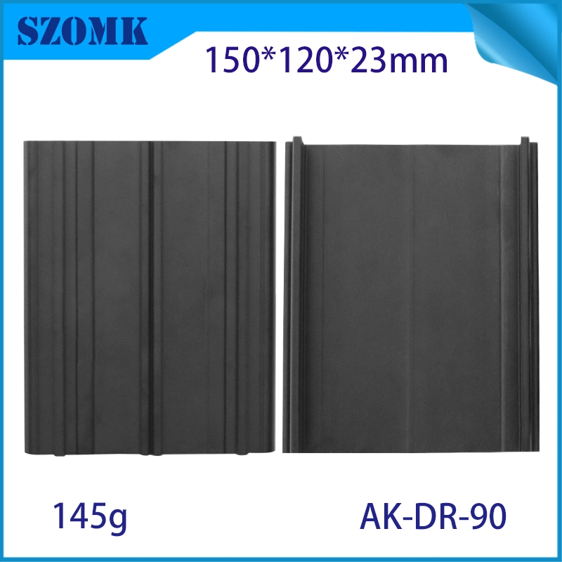 150 * 108 mm AK-DR-90 Black Vertical Din Rail PVC Tray Mountting Feet Pa Loing Pièces pour PCB Din Rail Installation