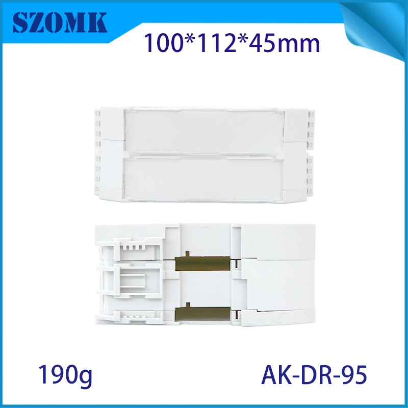 100*112*45毫米AK-DR-95 PCB电路板工业电子终端盖板PA66 DIN Rail塑料外壳