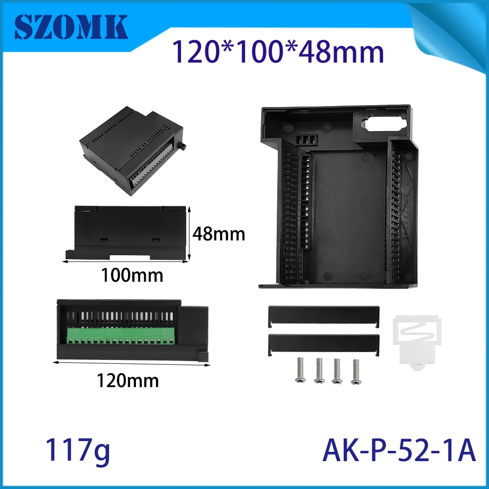 120*100*48 mm AK-P-52 Caja de control de proyecto Módulo de aislamiento de plástico Módulo de riel DIN eléctrico con bloque terminal