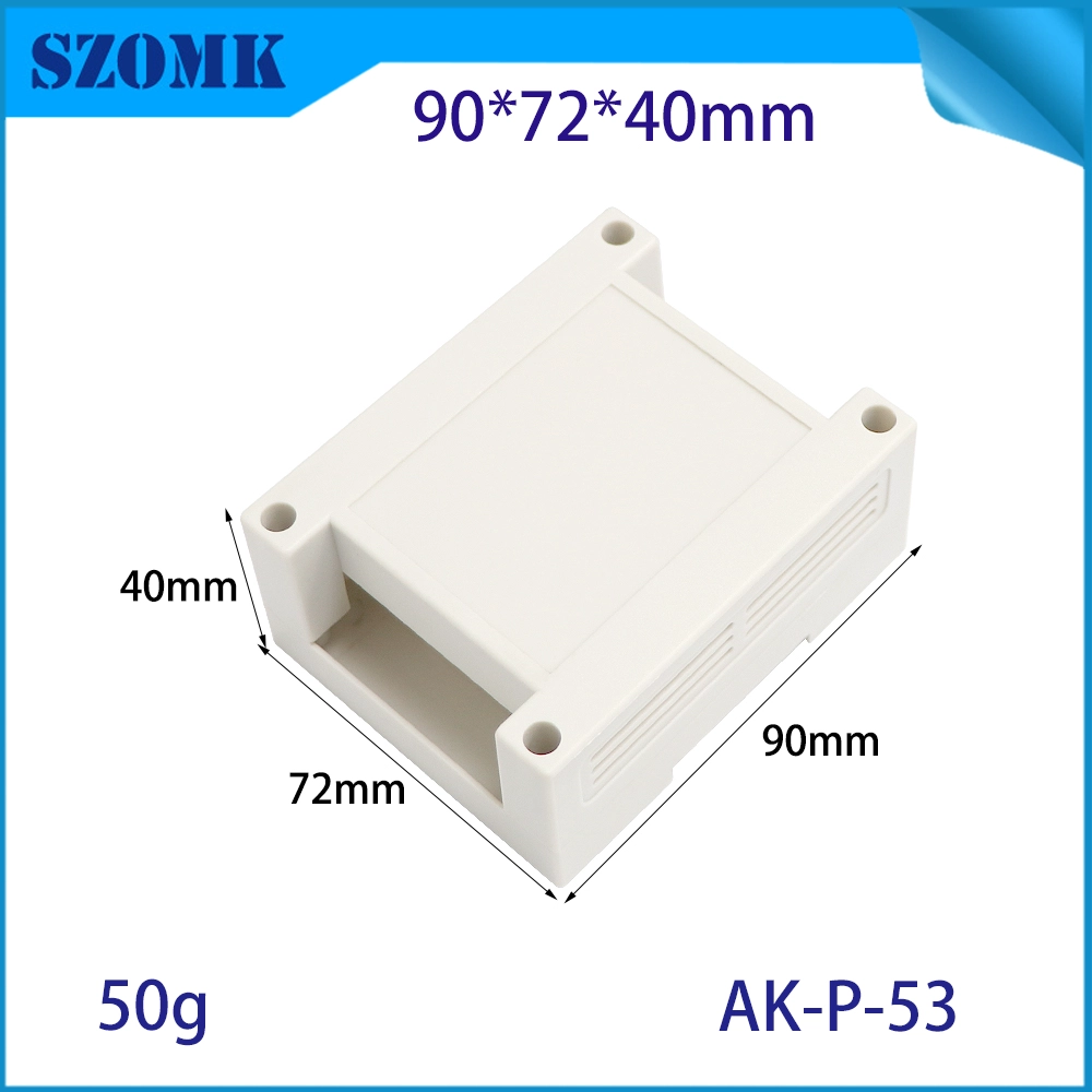 90*71*40毫米AK-P-53塑料DIN轨道plc封装控制盒,用于电子产品PCB