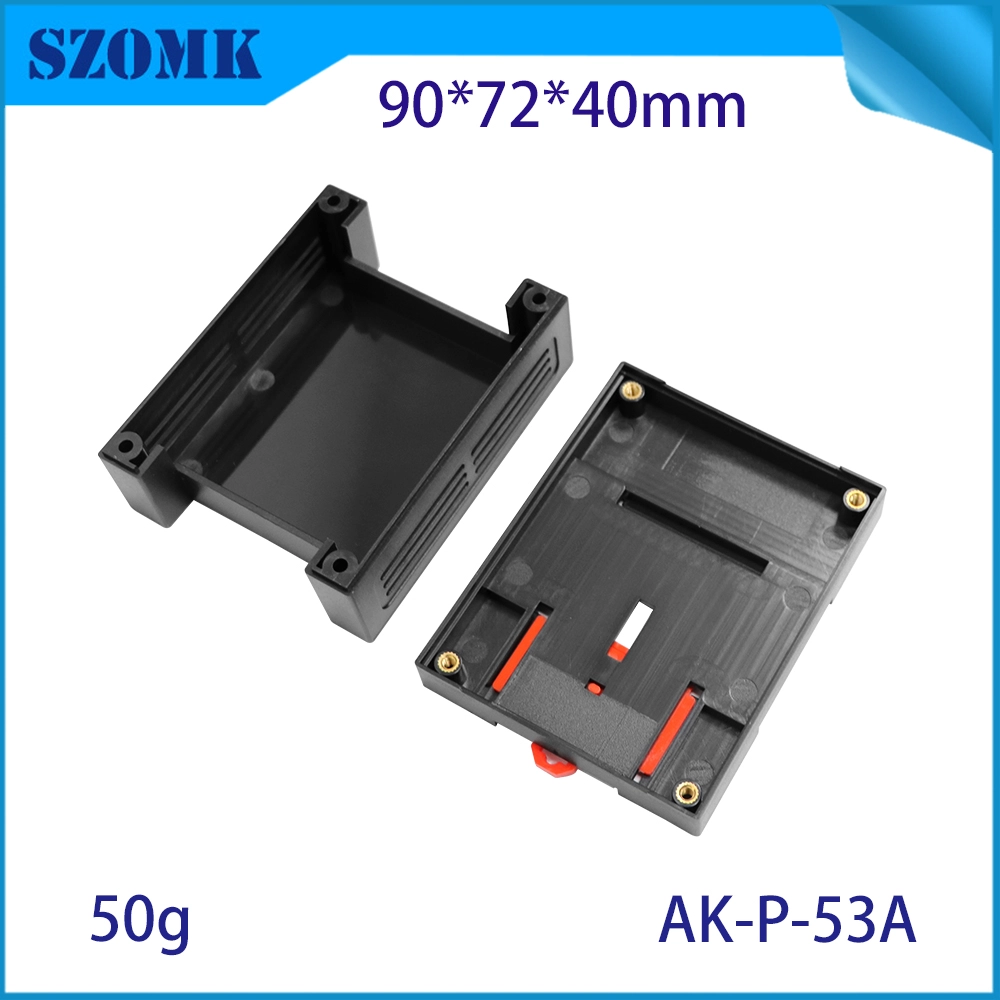 90*71*40毫米AK-P-53塑料DIN轨道plc封装控制盒,用于电子产品PCB