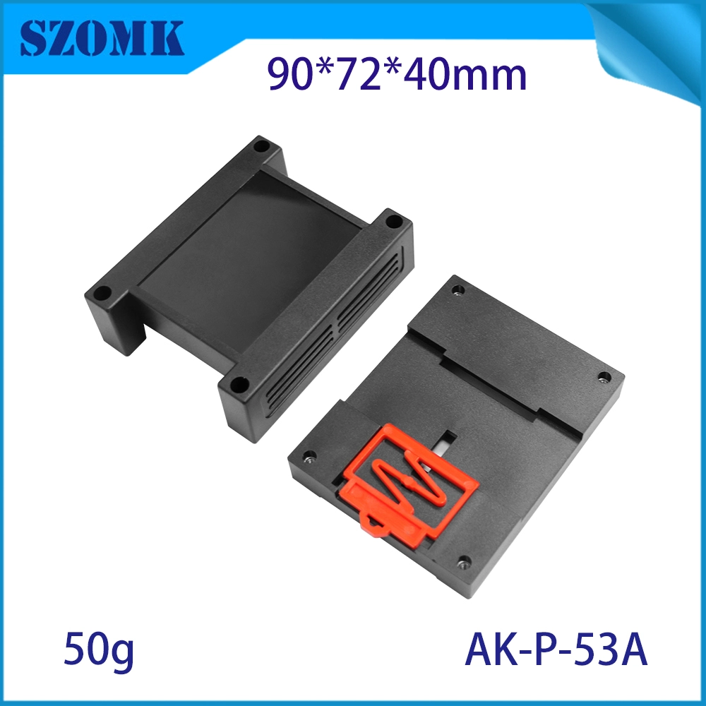 90*71*40毫米AK-P-53塑料DIN轨道plc封装控制盒,用于电子产品PCB