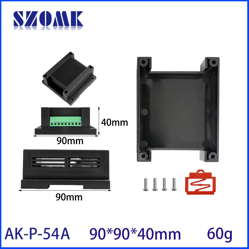 90*90*40 mm AK-P-54A con bloque de terminal Caja de circuito ABS PLC Caja de control de rieles de plástico DIN
