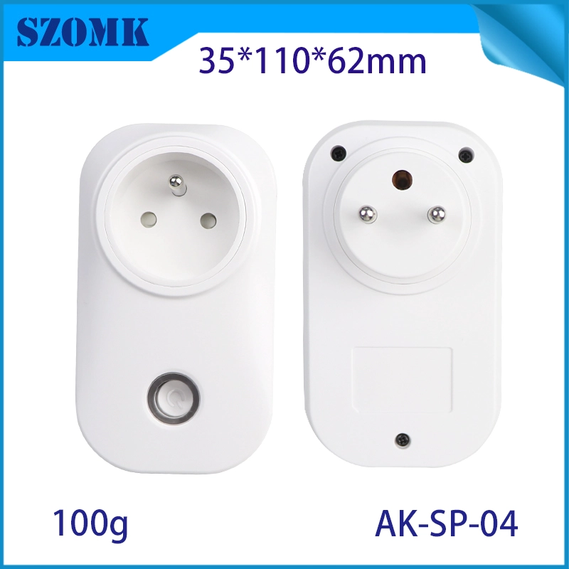 AK-SP-04法国标准塑料智能插头迷你WiFi插座PC带Alexa Google的电气外壳