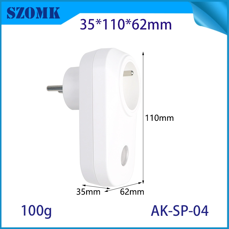 AK-SP-04法国标准塑料智能插头迷你WiFi插座PC带Alexa Google的电气外壳