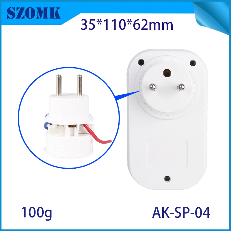 AK-SP-04法国标准塑料智能插头迷你WiFi插座PC带Alexa Google的电气外壳