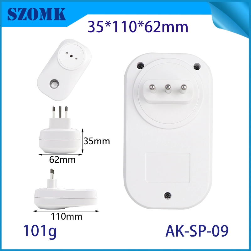 AK-SP-09 Italienischer Standard-10A Flame Reportardant V0 Stecker Gehege Alexa kompatible Inteligente WiFi Socket Smart Plug Box