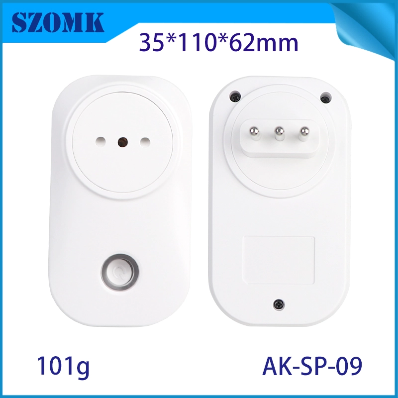 AK-SP-09 Italienischer Standard-10A Flame Reportardant V0 Stecker Gehege Alexa kompatible Inteligente WiFi Socket Smart Plug Box