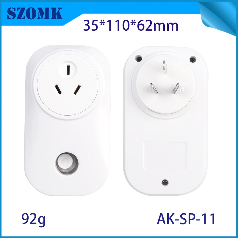 AK-SP-11 AU Standard 35*110*62mm PC Flame Retardant-V0スマートソケットプラグケースプラスチックエンクロージャー