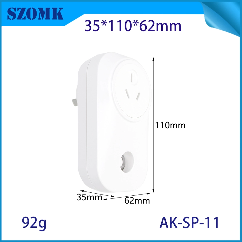 AK-SP-11 AU Standard 35*110*62mm PC Flame Retardant-V0スマートソケットプラグケースプラスチックエンクロージャー
