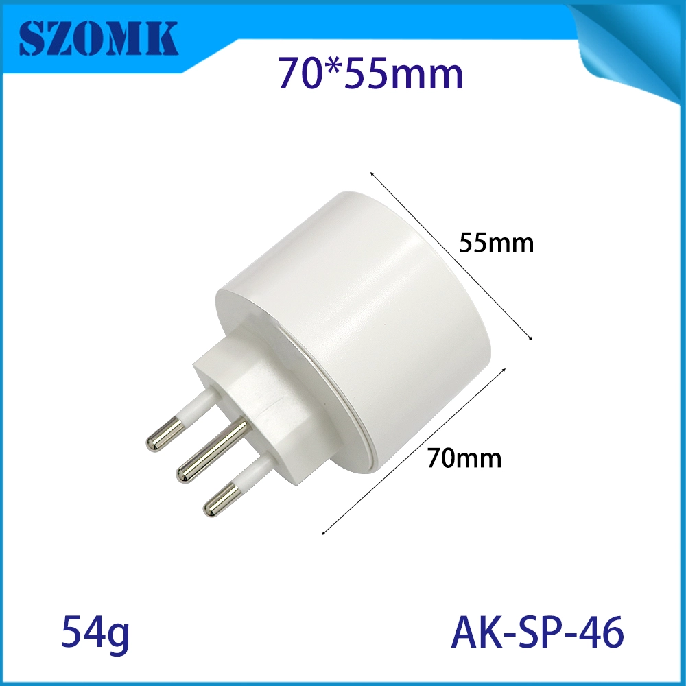 AK-SP-46 Braziliaanse standaard Round Round Smart Socket Housing Extension Cord Lege plug-behuizing 70*55 mm