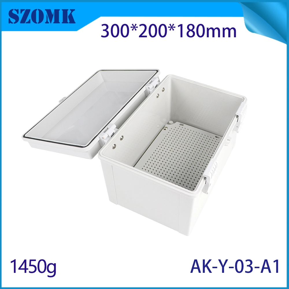 مربع توزيع العلبة البلاستيكية المخصصة AK-Y-03A1 مع غطاء 300 × 200X180MM