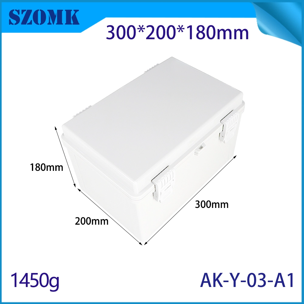 مربع توزيع العلبة البلاستيكية المخصصة AK-Y-03A1 مع غطاء 300 × 200X180MM