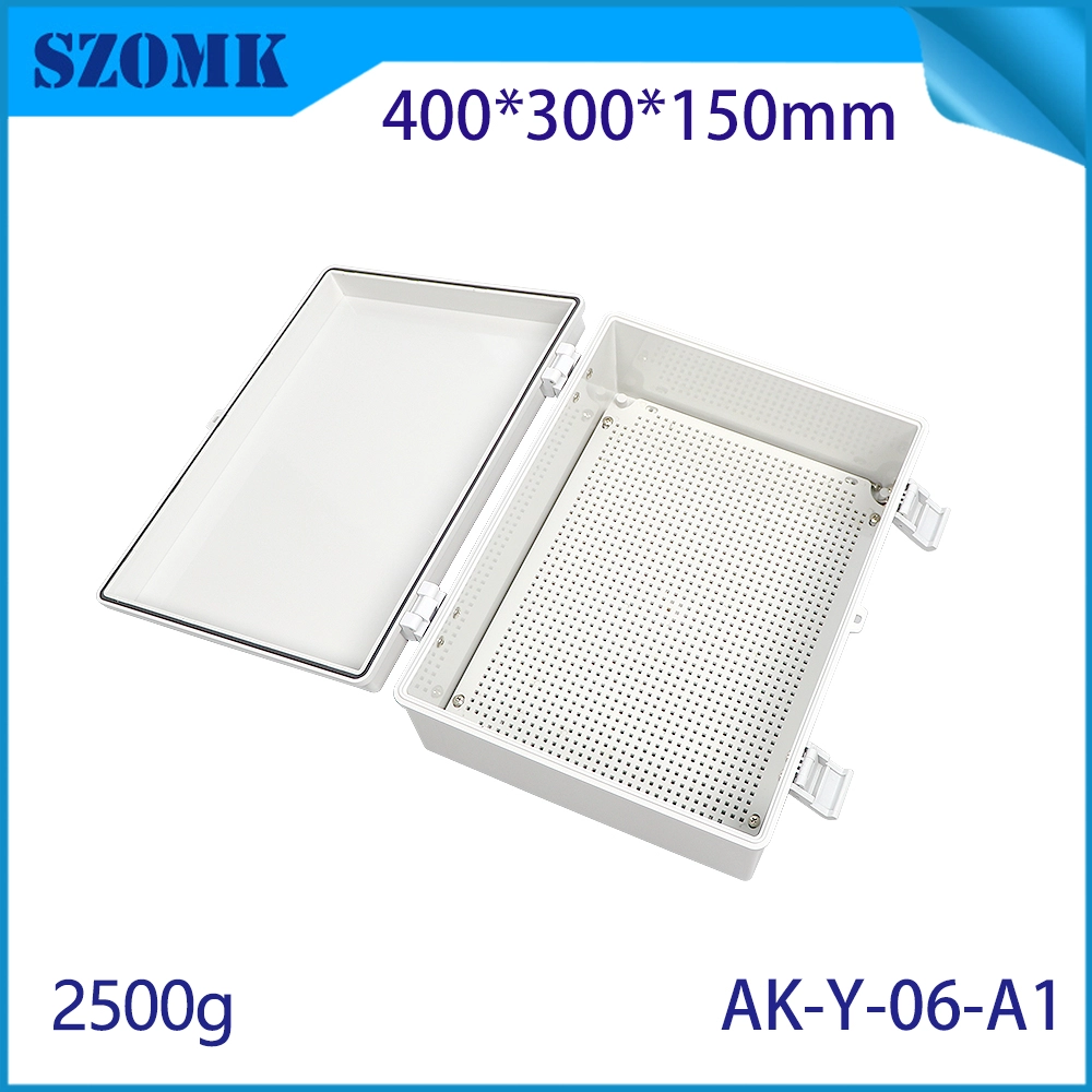 AK-Y-06A1 ABS مفصلية غطاء محرق كهربائي مقاوم للماء بوكس 400x300x150mm