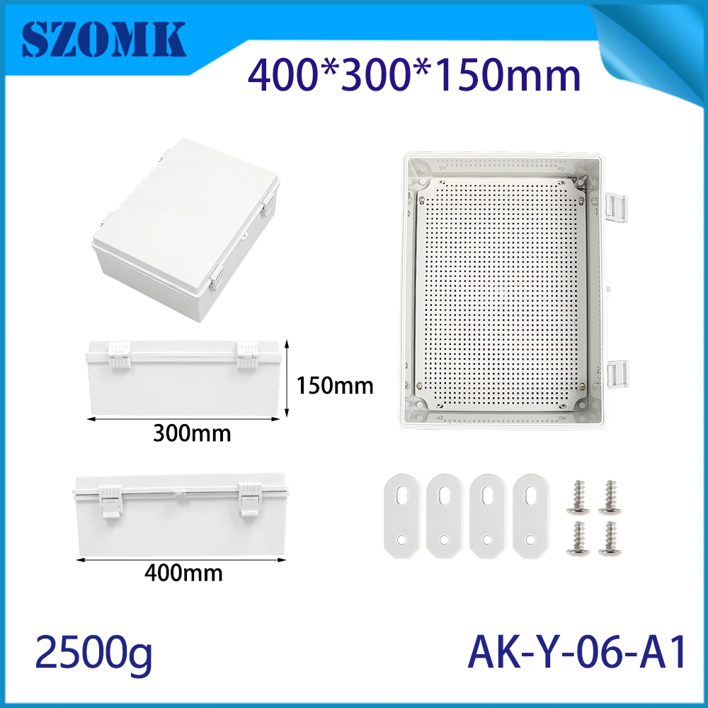 AK-Y-06A1 ABS مفصلية غطاء محرق كهربائي مقاوم للماء بوكس 400x300x150mm