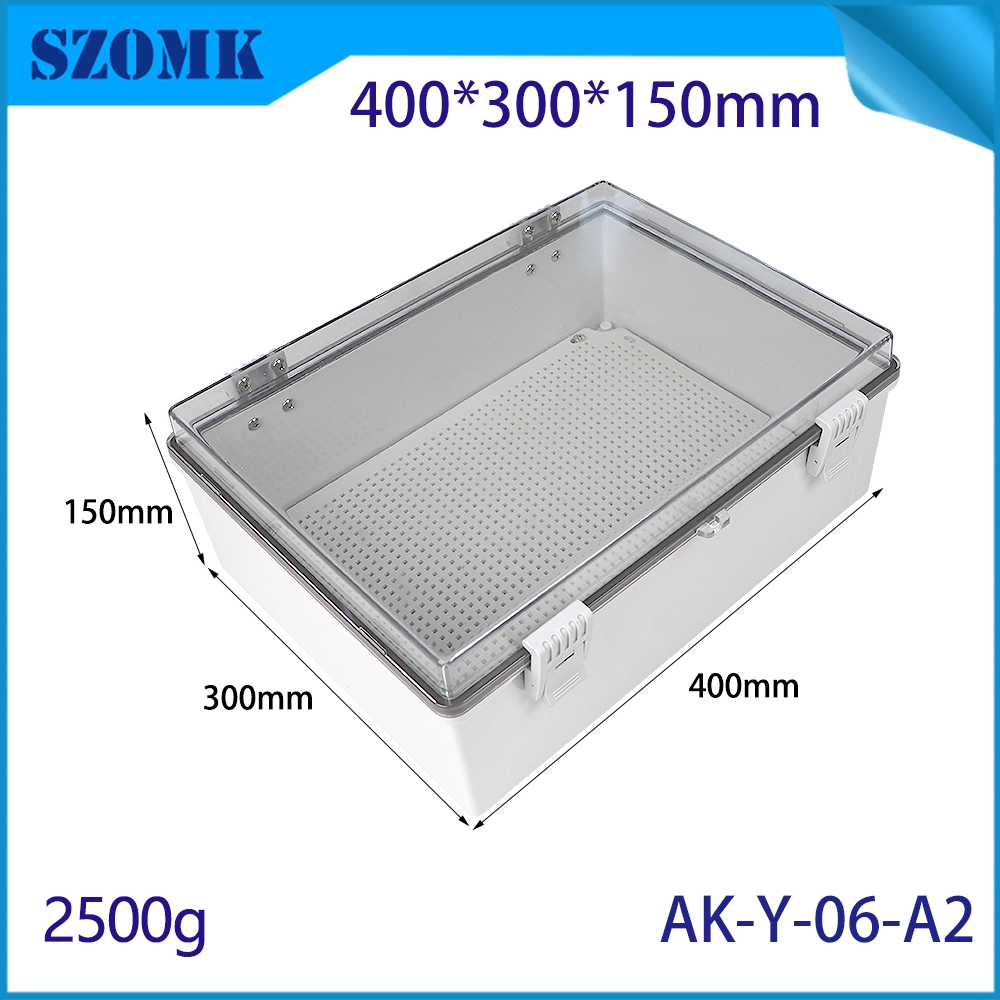 AK-Y-06A2 Power Junction Junction Box مقاوم للماء شل حميمة حميمة ABS PC العلبة 400x300x150mm