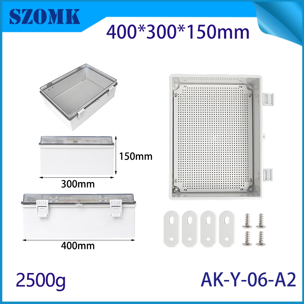 AK-Y-06A2 Power Junction Junction Box مقاوم للماء شل حميمة حميمة ABS PC العلبة 400x300x150mm