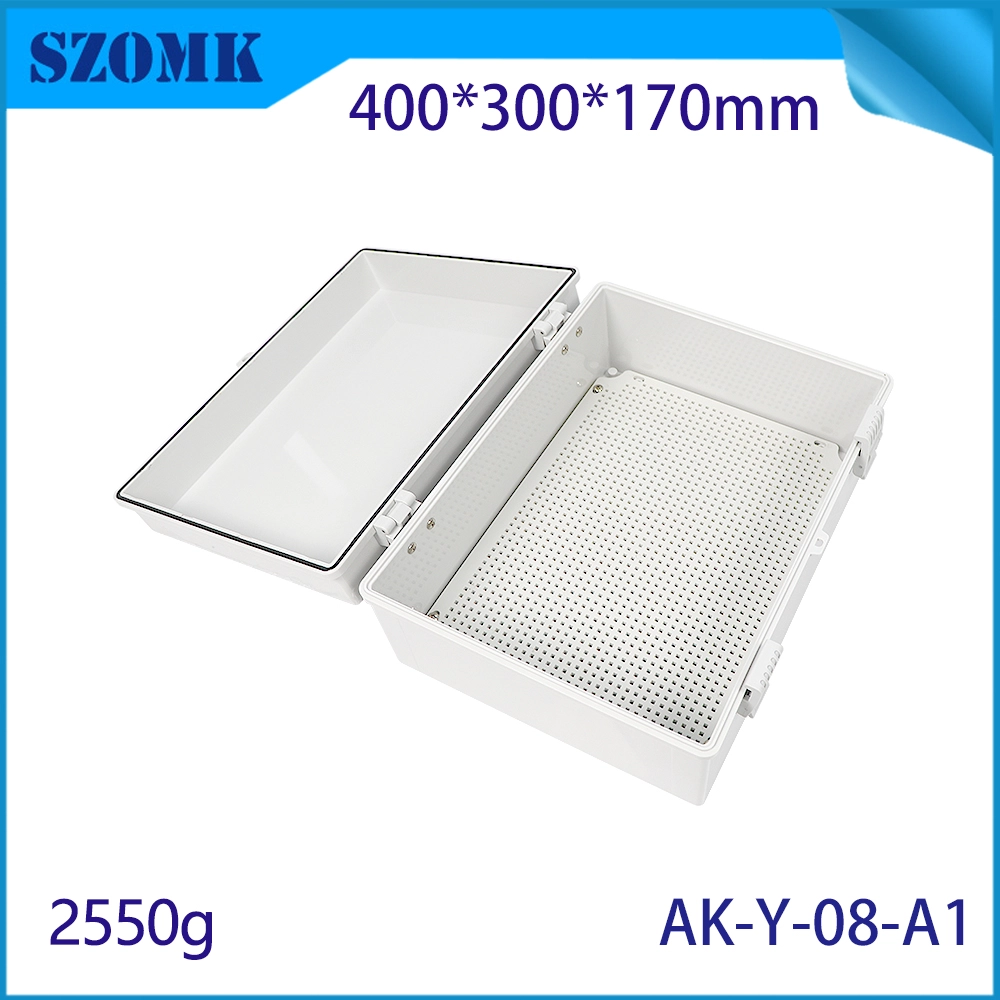 AK-Y-08A1 مفصل IP67 IP67 Blastic مقاومة للماء مربع الوصلات الكهربائية 400x300x170mm