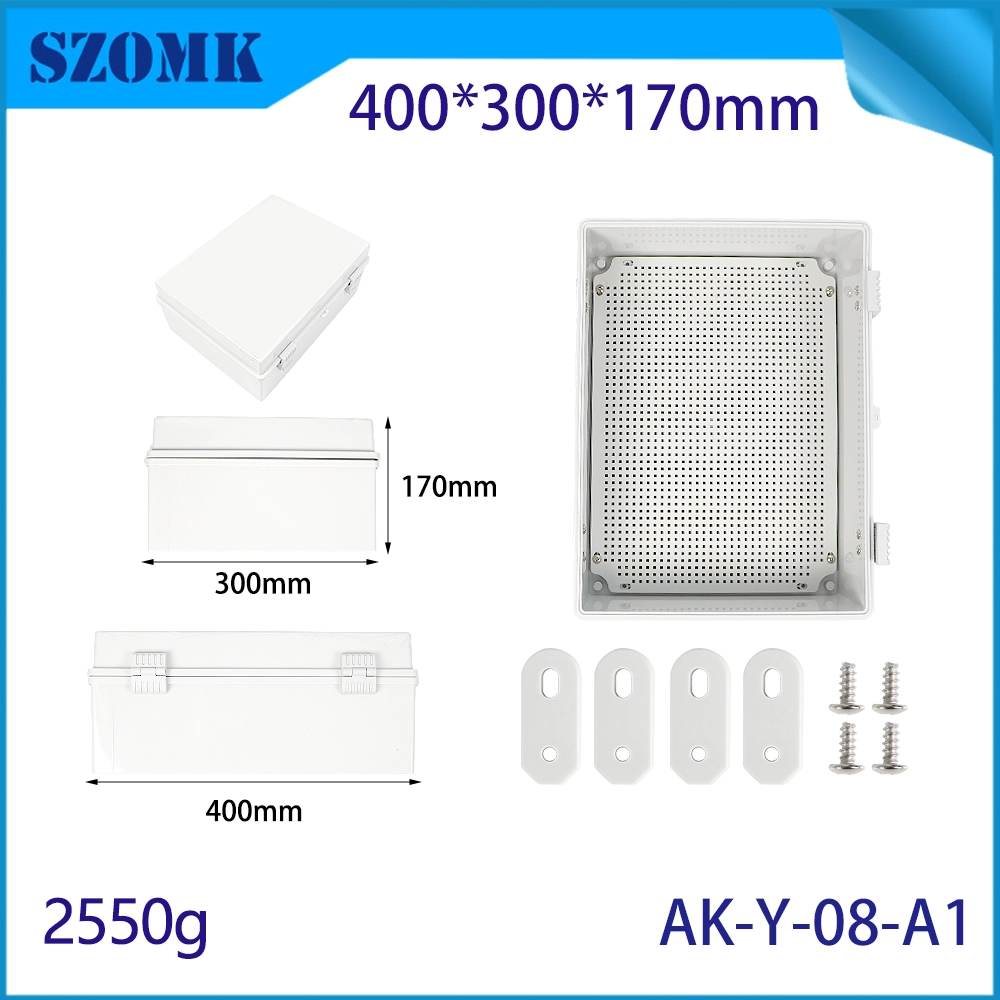 AK-Y-08A1 مفصل IP67 IP67 Blastic مقاومة للماء مربع الوصلات الكهربائية 400x300x170mm