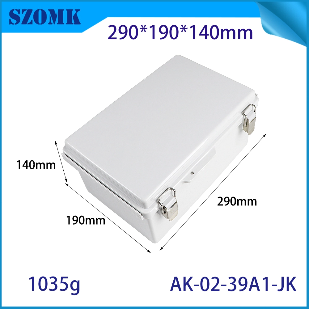 AK-02-39A1-JK Electronics Solar Network Marine Outside Wire Cable Junction Box with Stainless Steel Hinged 290X190X140MM