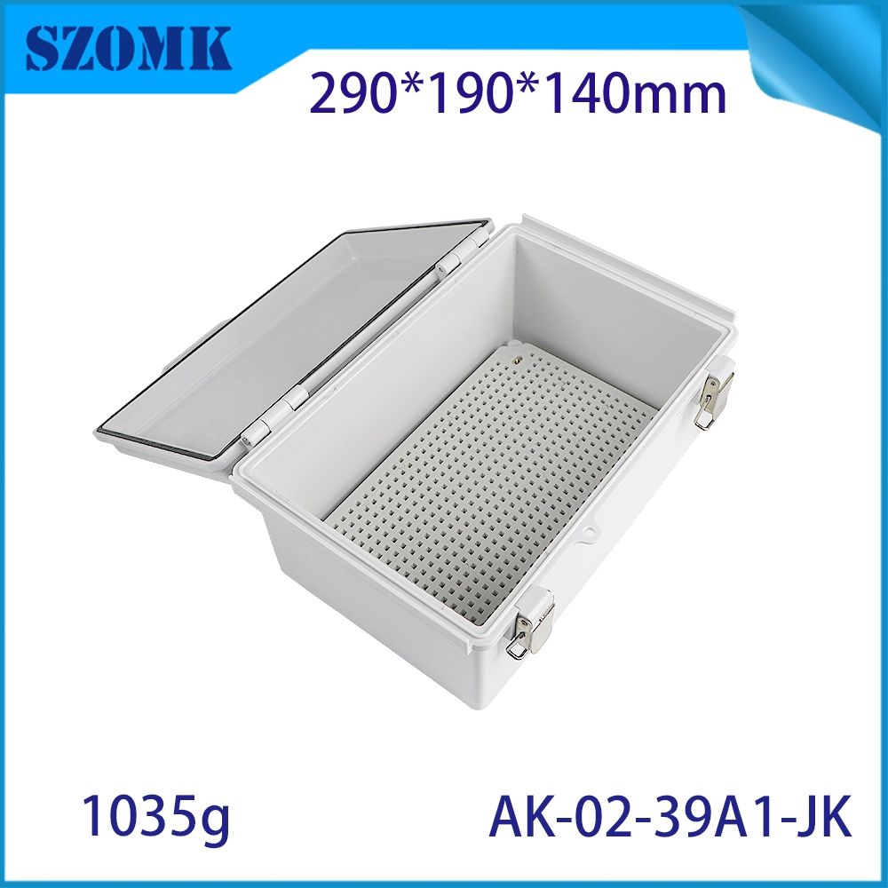 AK-02-39A1-JK Electronics Solar Network Marine Outside Wire Cable Junction Box with Stainless Steel Hinged 290X190X140MM