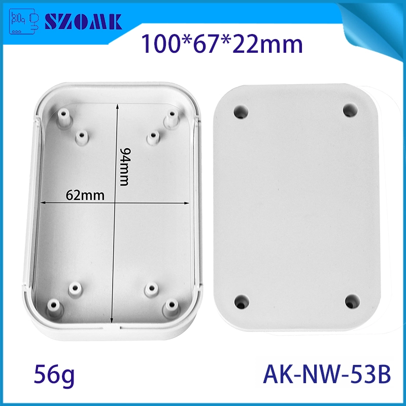 Enceinte de réseau en plastique de nouveau style Boîte de boîtier de routeur WiFi électrique AK-NW-53B 100 * 67 * 22 mm
