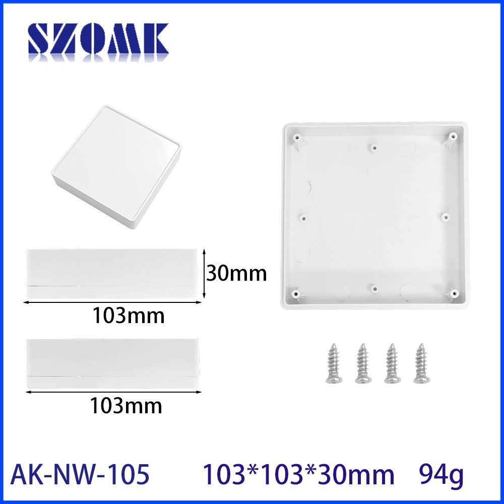 AK-NW-105 DIY-Kunststoffhülle für Netzwerkmodule IoT-Gerät Kunststoffgehäuse 103*103*30 mm