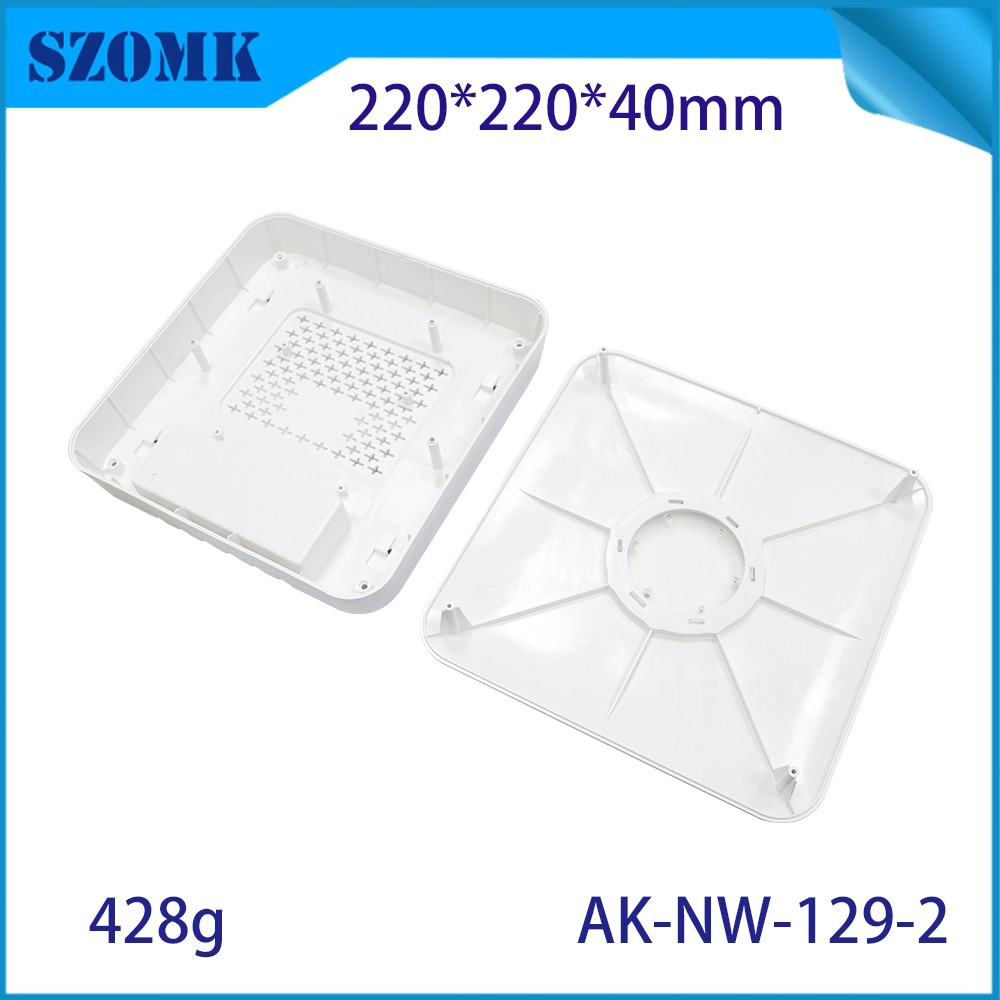 AK-NW-129 ABS en el enrutador inalámbrico de la puerta de enlace AP de carcasa de gasolina Sensor de carcasa de carcasa de plástico 220*220*40 mm