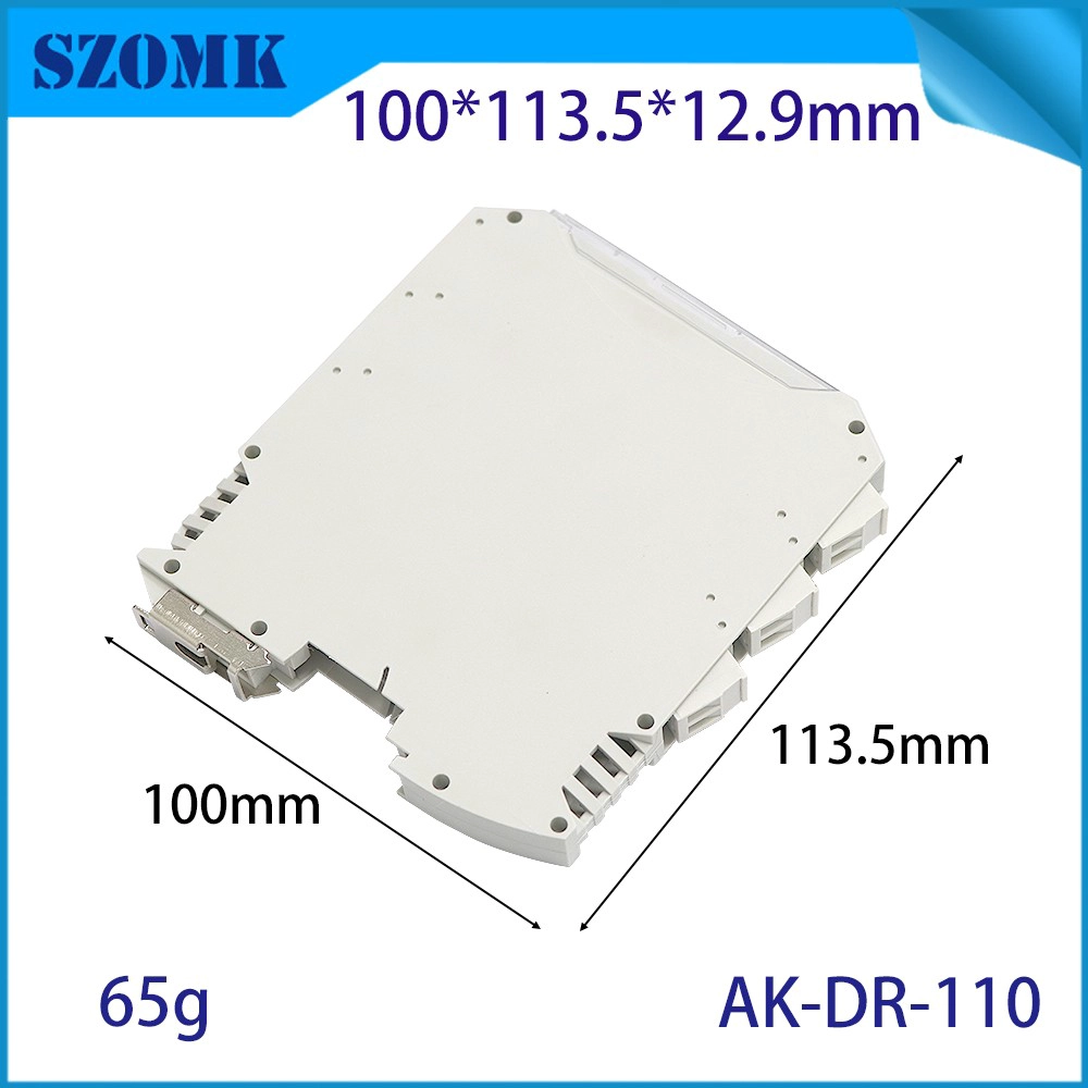 100*113.5*12.9mm AK-DR-110 고 설계 금속 피트 선택적 TBUS 버스 커넥터 전원 연결 시스템 DIN 레일 PCB 플라스틱 인클로저