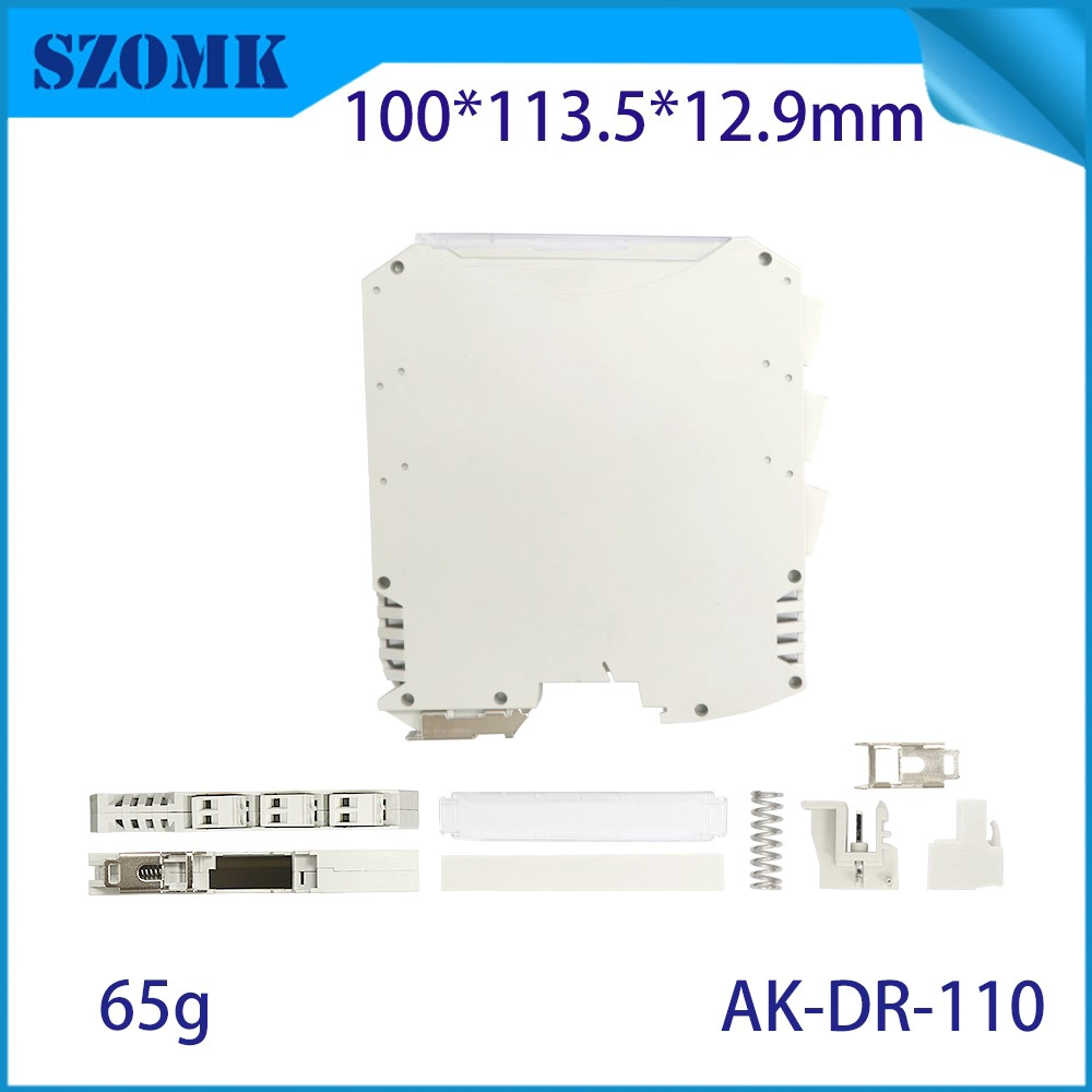 100*113.5*12.9mm AK-DR-110 고 설계 금속 피트 선택적 TBUS 버스 커넥터 전원 연결 시스템 DIN 레일 PCB 플라스틱 인클로저