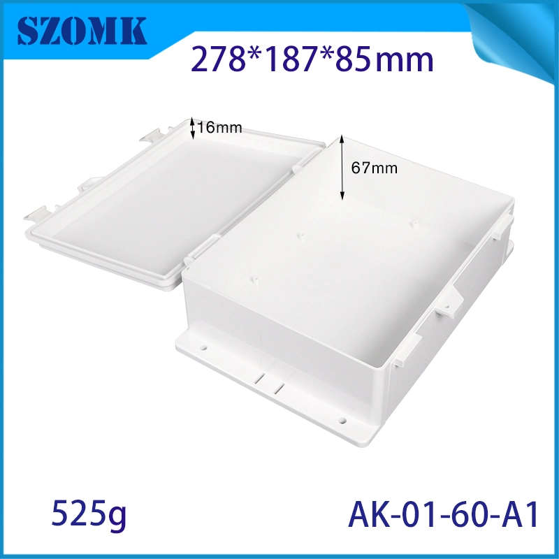 IP66 ABS PLASTIC PROWNEPTIE Waterdichte doos Elektronisch instrumentbehuizing Buitenscharnieren Type ABS-behuizingen AK-01-60 278*178*88 mm