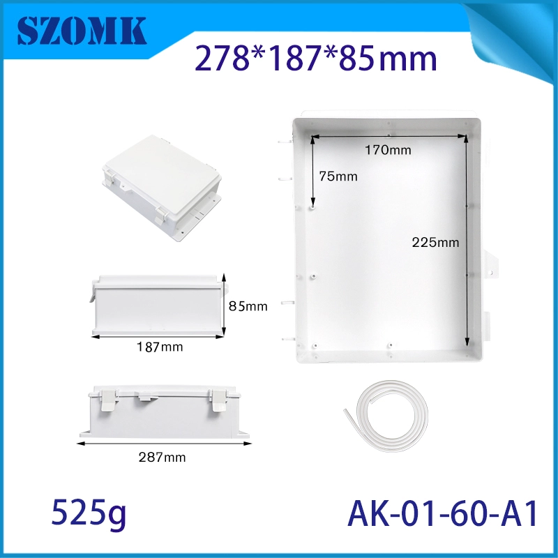 IP66 ABS PLASTIC PROWNEPTIE Waterdichte doos Elektronisch instrumentbehuizing Buitenscharnieren Type ABS-behuizingen AK-01-60 278*178*88 mm