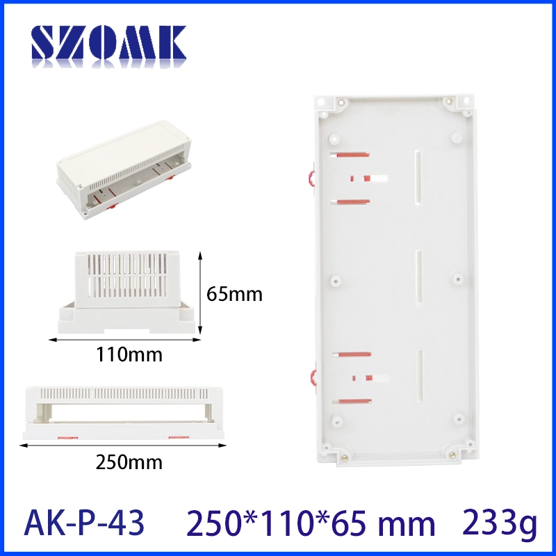 ABS Plastic PLC Din Rail Enclosure 250*110*65MM AK-P-43