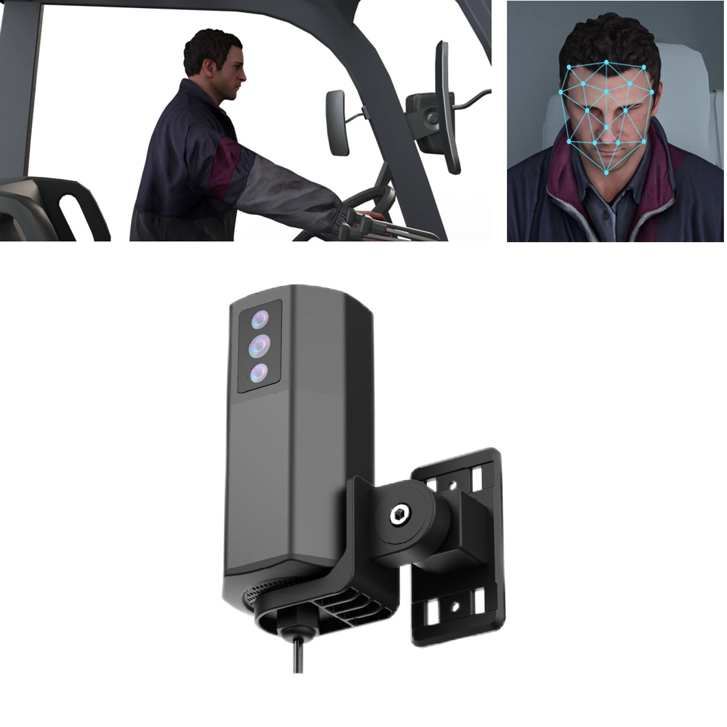 Vehicle CCTV system for forklift 1ch 1080p DSM BSD camera solution with 4g wifi gps start-stop control helmet recognition mdvr - COPY - jmhgd8