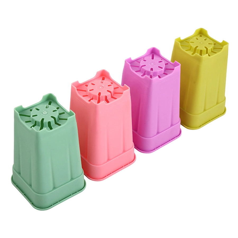 2,5 3 4 pouces blanc rose noir en plastique bon marché mini petit pot succulent mixte carré avec drainage