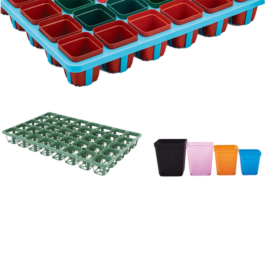 2,5 3 4 pouces blanc rose noir en plastique bon marché mini petit pot succulent mixte carré avec drainage