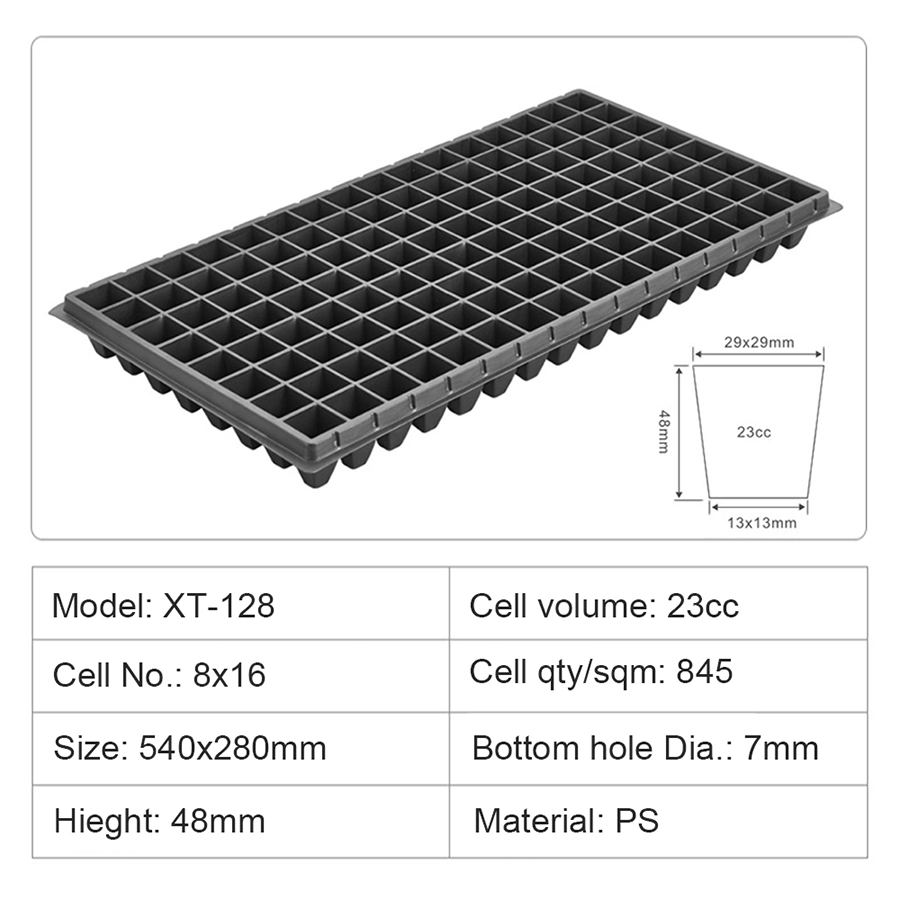 128 Zellen Günstiger Preis Polystyrol Kunststoff Nursery Growing Deep Seed Trays zum Verkauf