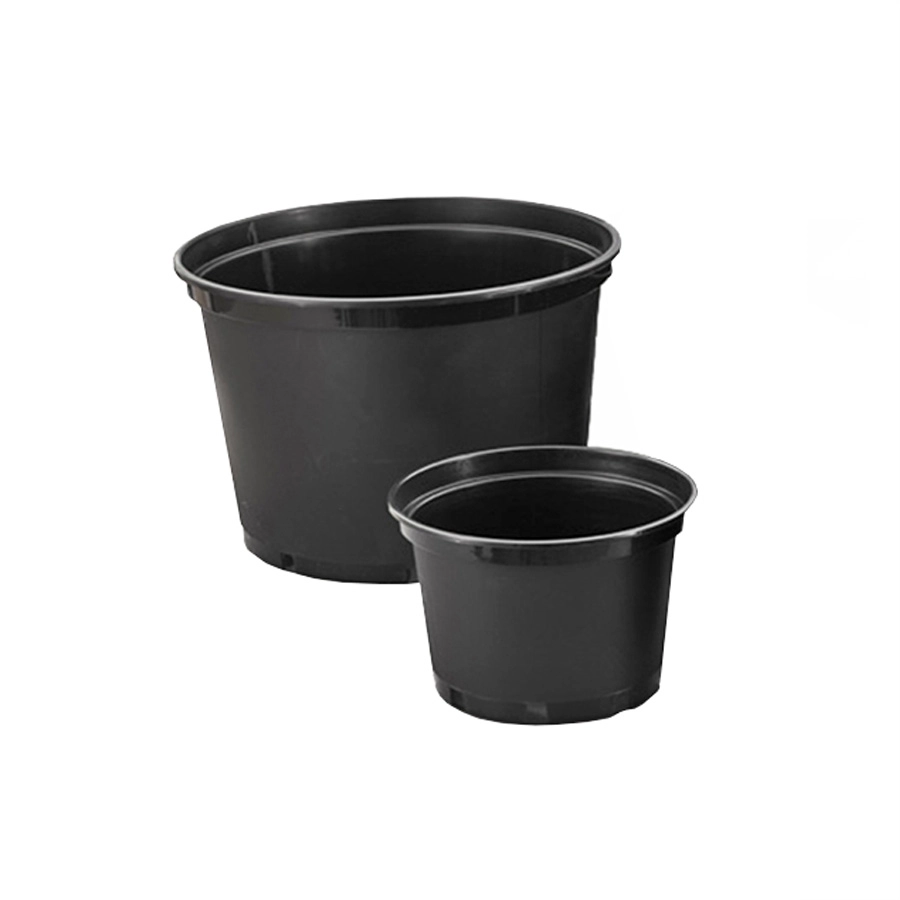 20cm 25cm 30cm 50cm Dia Round Plastic Big Gallon Black Plant Pots for Outdoor Plants Wholesale