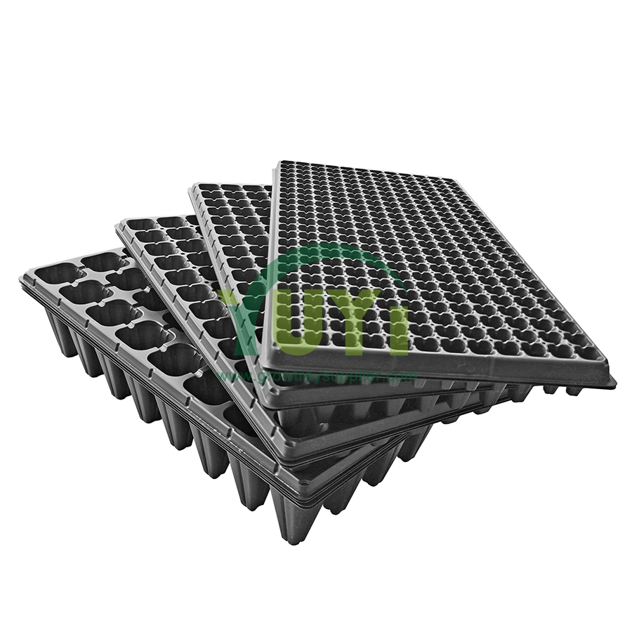 50 72 104 105 128 200 288 Holes Black Plastic Agricultural Sprouter Growing Seed Starter Tray For Sale