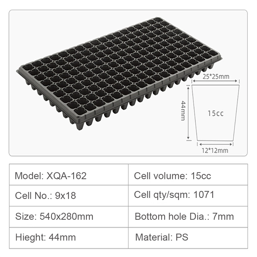 50 72 104 105 128 200 288 Holes Black Plastic Agricultural Sprouter Growing Seed Starter Tray For Sale