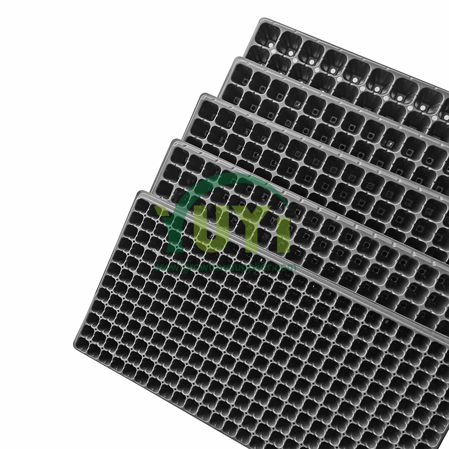 Bon marché 50 72 104 105 128 200 cellules bouchon en plastique polystyrène noir graine démarrage grandir plateau de Germination