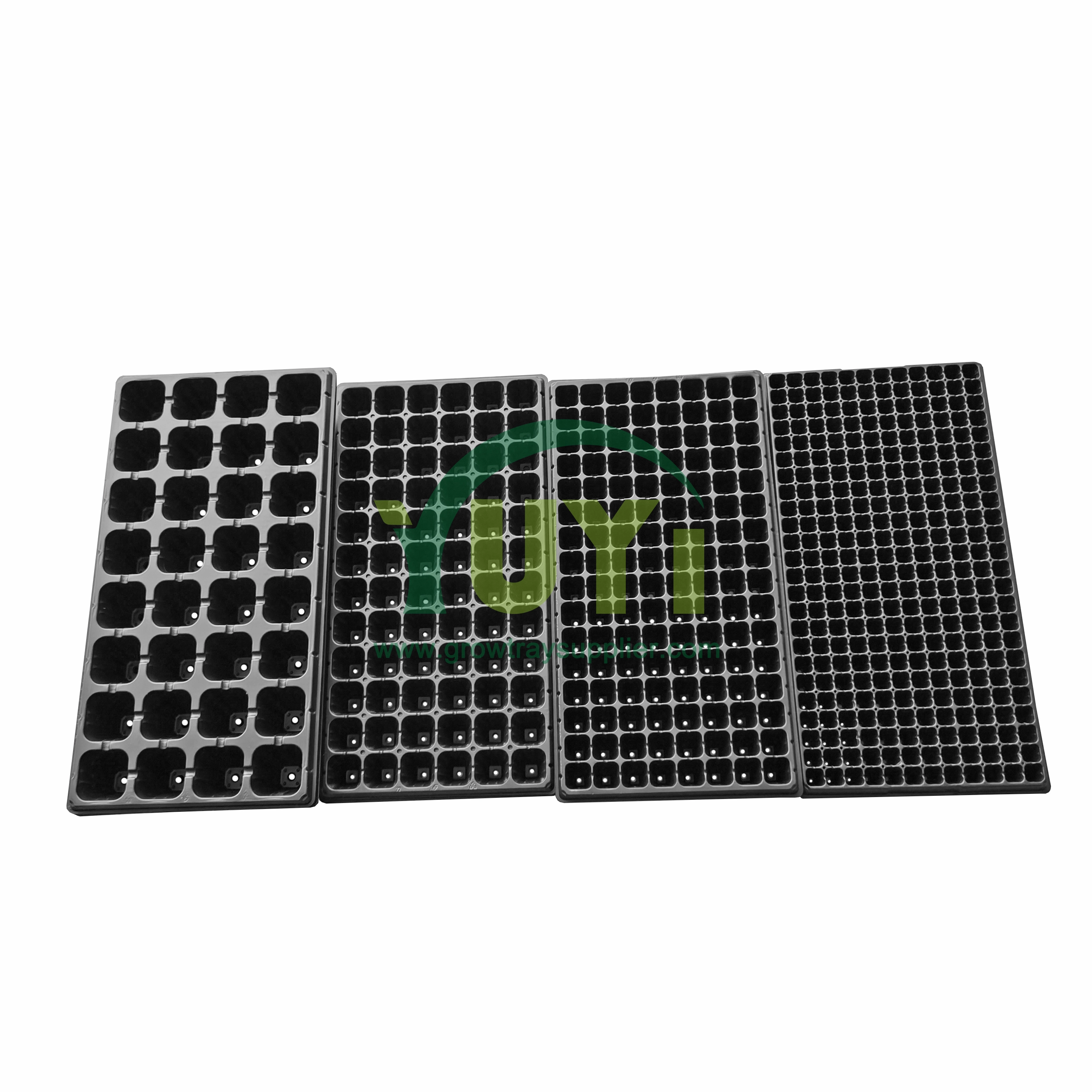 Bon marché 50 72 104 105 128 200 cellules bouchon en plastique polystyrène noir graine démarrage grandir plateau de Germination