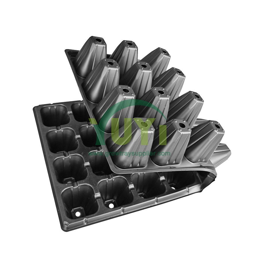 Nhựa đen giá rẻ 32 50 72 128 Cell Lỗ lớn Lâm nghiệp Ute Vườn ươm Cây giống Cây giống Khay