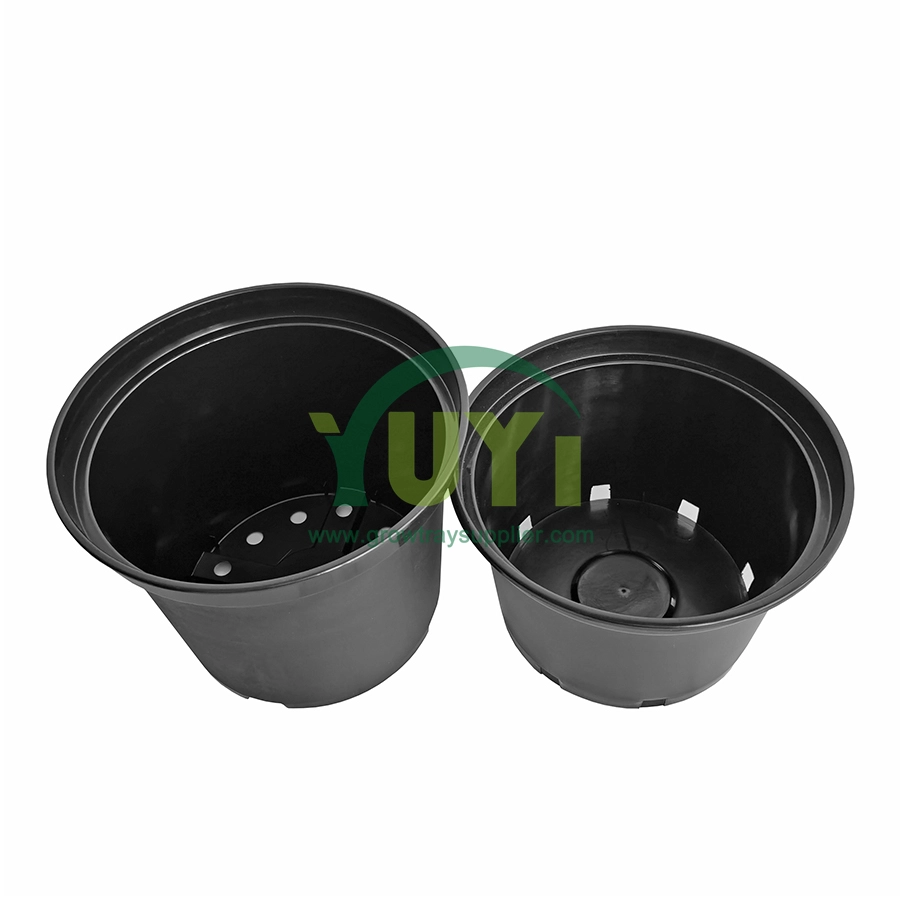 0,25 0,5 1 2 3 4 5 6 7 10 Gallone Großer schwarzer Kunststoff-Gewächshaus-Blumentopf für den Außenbereich, Gallone Kindergartentopf