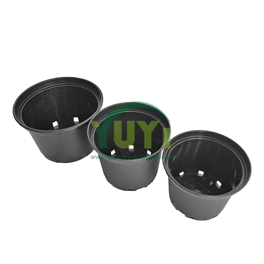 Nhà kính ngoài trời giá rẻ Hoa trồng cây tròn nhựa đen 0,5 2,5 Gal 3 gallon chậu ươm