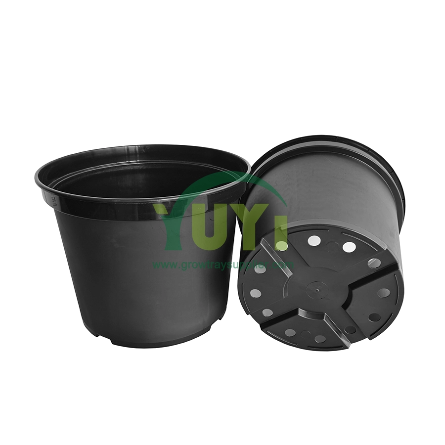 Trung Quốc Giá rẻ Bên ngoài Kích thước lớn Nhựa đen Vườn ươm Hoa Trồng trong vườn Chậu cây Nhà sản xuất